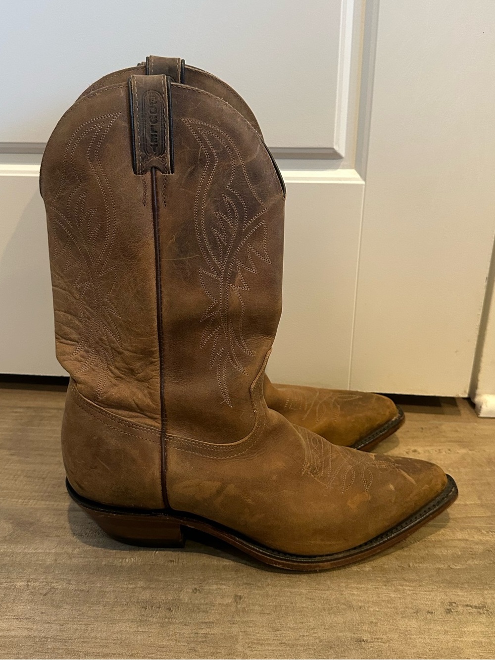 Boulet Womens Cowboy Western Boots Brown-Point Toe style 8838